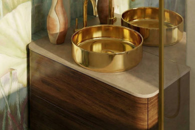 Inspiration for a modern powder room remodel in Other