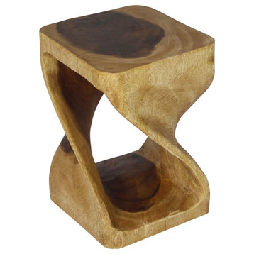 Haussmann® Original Wood Twist Stool 12 X 12 X 18 In High Oak Oil