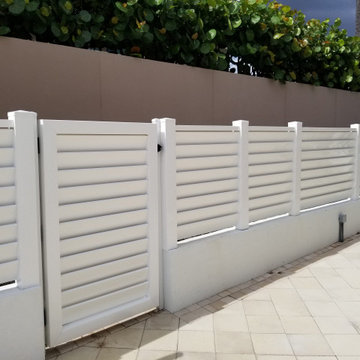 White vinyl fence