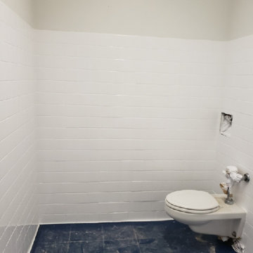 Commercial bathroom tile refinishing