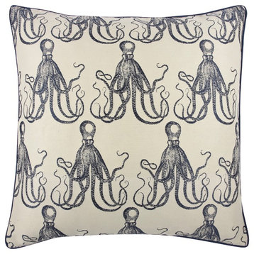 Octopus Jacquard Pillow, 22"x22"