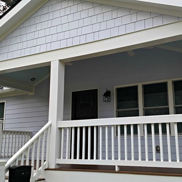 Traditional bungalow renovation and front porch addition in Raleigh, NC