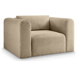 Meridian Furniture - Shaggy Upholstered Chair, Taupe, Corduroy Performance Fabric - Indulge in the allure of the Taupe Corduroy Performance Fabric Shaggy Arm Chair by Meridian Furniture. Its captivating design and luxurious Taupe Corduroy Performance Fabric elevate any space with effortless elegance. Crafted with precision and durability in mind, this stunning piece becomes the focal point of gatherings, fostering moments of connection and warmth. Embrace sophistication and style with the Shaggy Arm Chair, a testament to exquisite taste and timeless beauty.