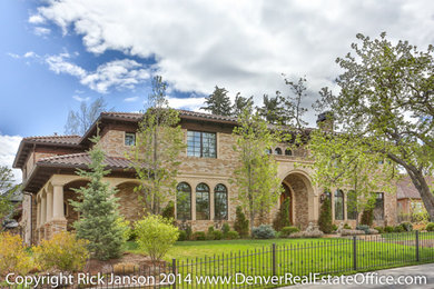 Inspiration for a mediterranean home design remodel in Denver