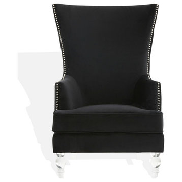 Safavieh Couture Geode Modern Wingback Chair, Black