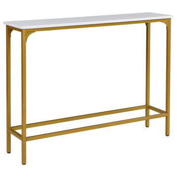 Slim Console Table - White/Gold