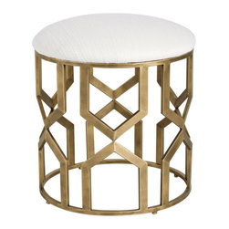 Uttermost - Uttermost Trellis Geometric Accent Stool - Accent And Garden Stools