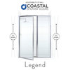 Coastal Shower Doors L31IL13.66-C Legend Series 44" x 66" Framed - Brushed