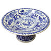 Consigned, Chinese Blue White Round Porcelain Offer Display Plate