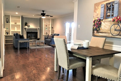 Inspiration for a transitional family room remodel in Houston