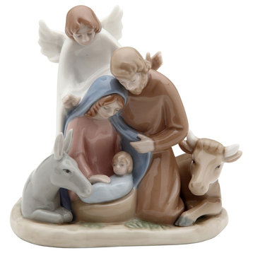 Mini Angel With Holy Family Figurine