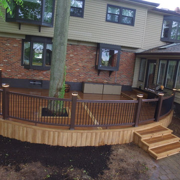 Curved Deck-Composite Rails with Lights