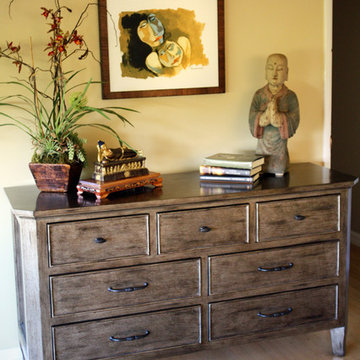 Asian style Accessories Adorn a Dresser