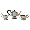 Consigned Silver Plated Art Deco Faceted Tea Set, Antique English, circa 1930