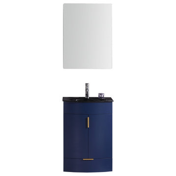 24" Blue Bathroom Vanity, PVC