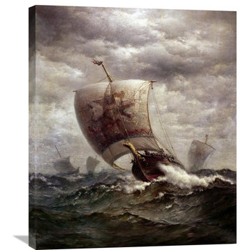"Viking Ships at Sea" Artwork, 25"x30"