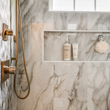 Shower Niche with Framed Marble Surround