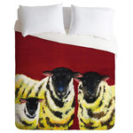 Deny Designs - Deny Designs Clara Nilles Lemon Spongecake Sheep Duvet Cover - Lightweight - Turn your basic, boring down comforter into the super stylish focal point of your bedroom. Our Lightweight Duvet is made from an ultra soft, lightweight woven polyester, ivory-colored top with a 100% polyester, ivory-colored bottom. They include a hidden zipper with interior corner ties to secure your comforter. It is comfy, fade-resistant, machine washable and custom printed for each and every customer. If you're looking for a heavier duvet option, be sure to check out our Luxe Duvets! Note: Accessories not included.
