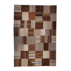 Vintage Goat Hair Turkish Patchwork Kilim 8'10" x 12' - Area Rugs