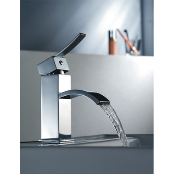 Dawn Single-Lever Square Faucet, Chrome, Pull-Up Drain With Lift Rod