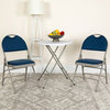 Flash Furniture Hercules Padded Metal Folding Chair in Navy and Gray
