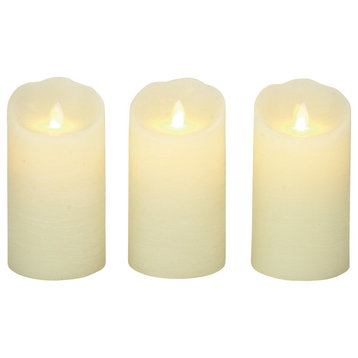 Traditional Beige Wax Flameless Candle 54886