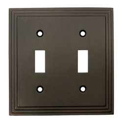 Cosmas - Cosmas 25033-ORB Oil Rubbed Bronze Double Toggle Switchplate Cover - Switch Plates And Outlet Covers