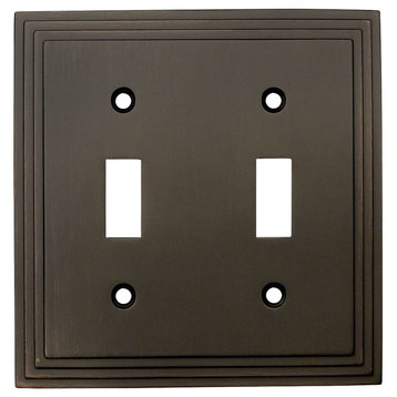 Cosmas 25033-ORB Oil Rubbed Bronze Double Toggle Switchplate Cover