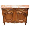 Consigned Server Sideboard Louis XV French Rococo 1920 Walnut Curved Pink