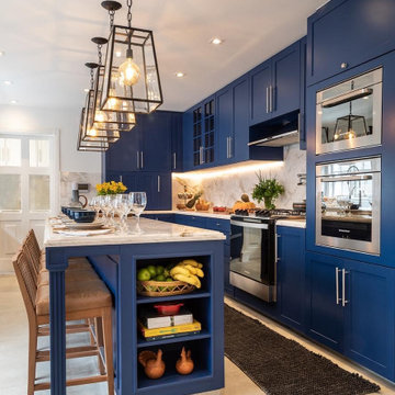 Custom Kitchen Cabinetry — Navy Shaker, Luxury Residence