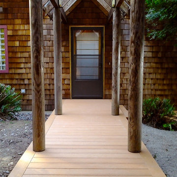 Glass and Cedar covered Walkway