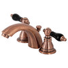 KB956AKL Widespread Bathroom Faucet With Plastic Pop-Up, Antique Copper
