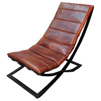 MODERN SPANISH LUXURY GENUINE LEATHER BARCELONA LOUNGE CHAIR