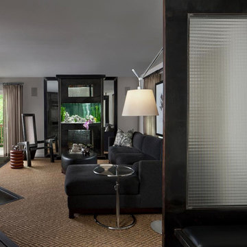 Custom Steel Living Room Divider and Fish Tank