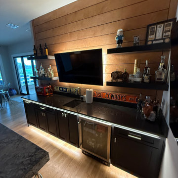 Ship Lap Wall, LED interior tape lighting, LED exterior landscape lighting