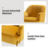 Nora Upholstered Velvet Accent Chair With Golden Base Set of 2, Mustard