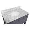 New Yorker Bath Vanity, Marine Gray, 36", Carrara Marble