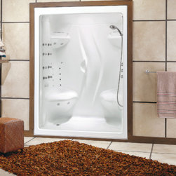 Maax Stamina 60 Three Piece Shower Enclosure with Roof Cap- - 101141 - Shower Stalls And Kits