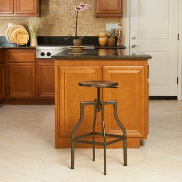 Dining Space featuring Bronze Steel Swivel Stool