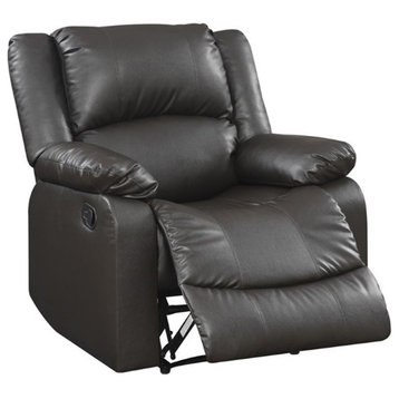 Relax-A-Lounger Pittsburg Recliner in Java Brown Faux Leather