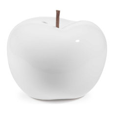 Estatuilla manzana de polirresina blanca Al. 21 cm MALMO