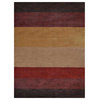 Hand Knotted Loom Wool Area Rug Contemporary Brown Red