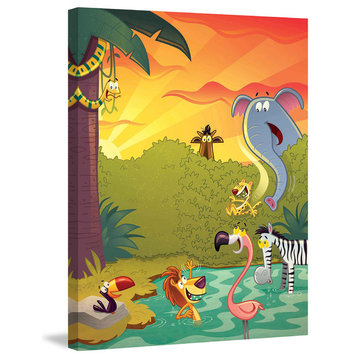"Happy Jungle" Painting Print on Canvas by Curtis
