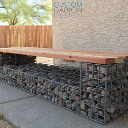 Custom Gabion Bench Seat - Outdoor Benches