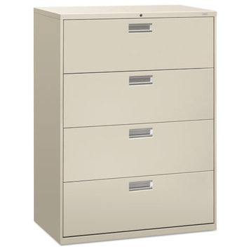 600 Series 4-Drawer Lateral File, Light Gray, 42"