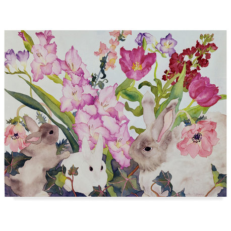 "Three Bunnies" by Carissa Luminess, Canvas Art