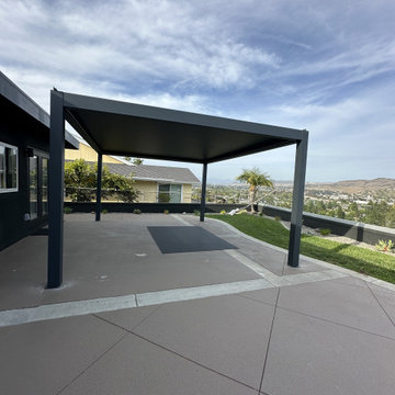 White Louvered Pergola Installation — Irvine, CA