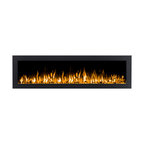 60 inch Black Recessed Electric Fireplace with Pebbles - INTU 60" | Ignis