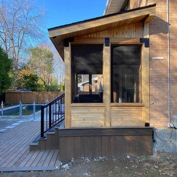 Farnham Composite Deck with Cedar Patio Cover