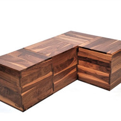 Multipurpose Walnut Cube - Coffee And Accent Tables